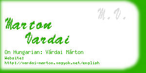 marton vardai business card