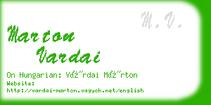 marton vardai business card